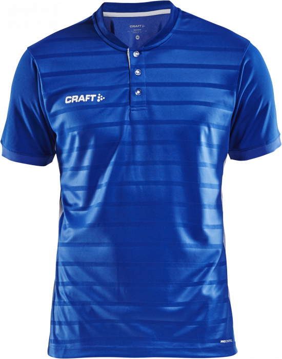 Craft - Pro Control Button Jersey - Blå & hvid